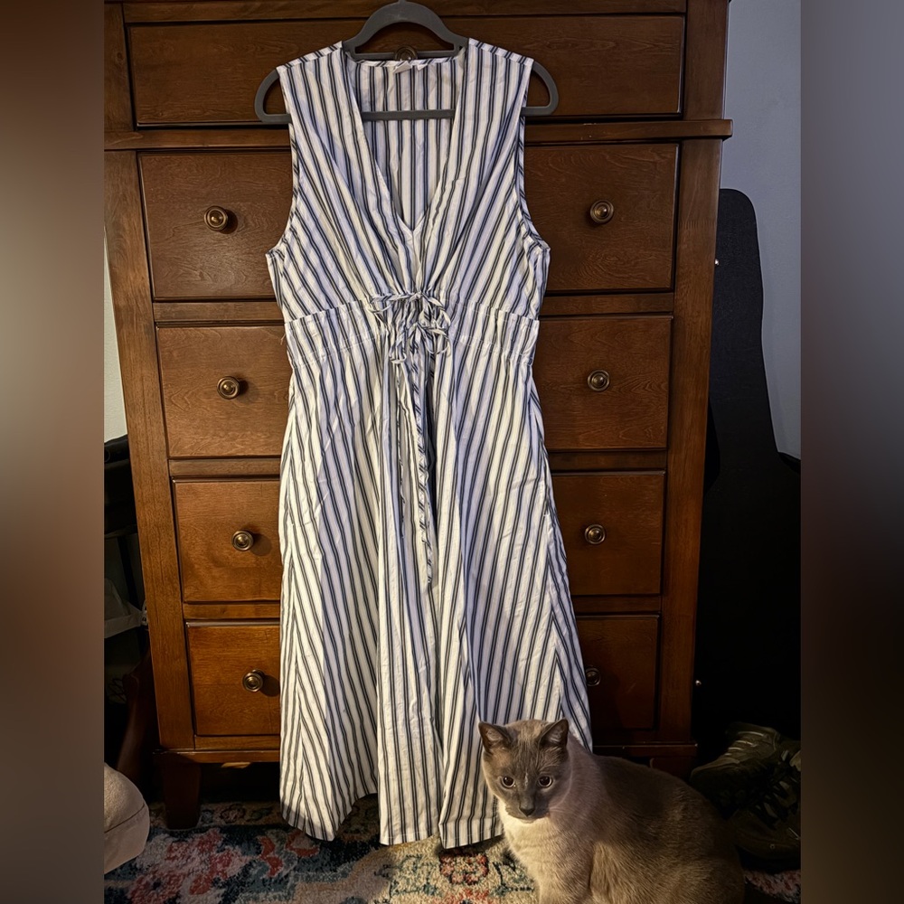 GAP Blue and White Striped Sleeveless Maxi Dress - Picture 4 of 9